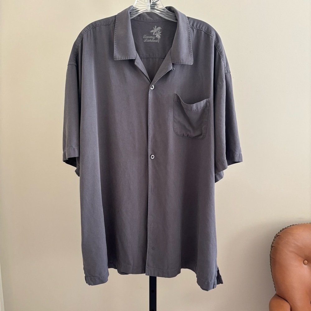 Tommy Bahama Dark Gray Shirt with‎ Palm Embroidery